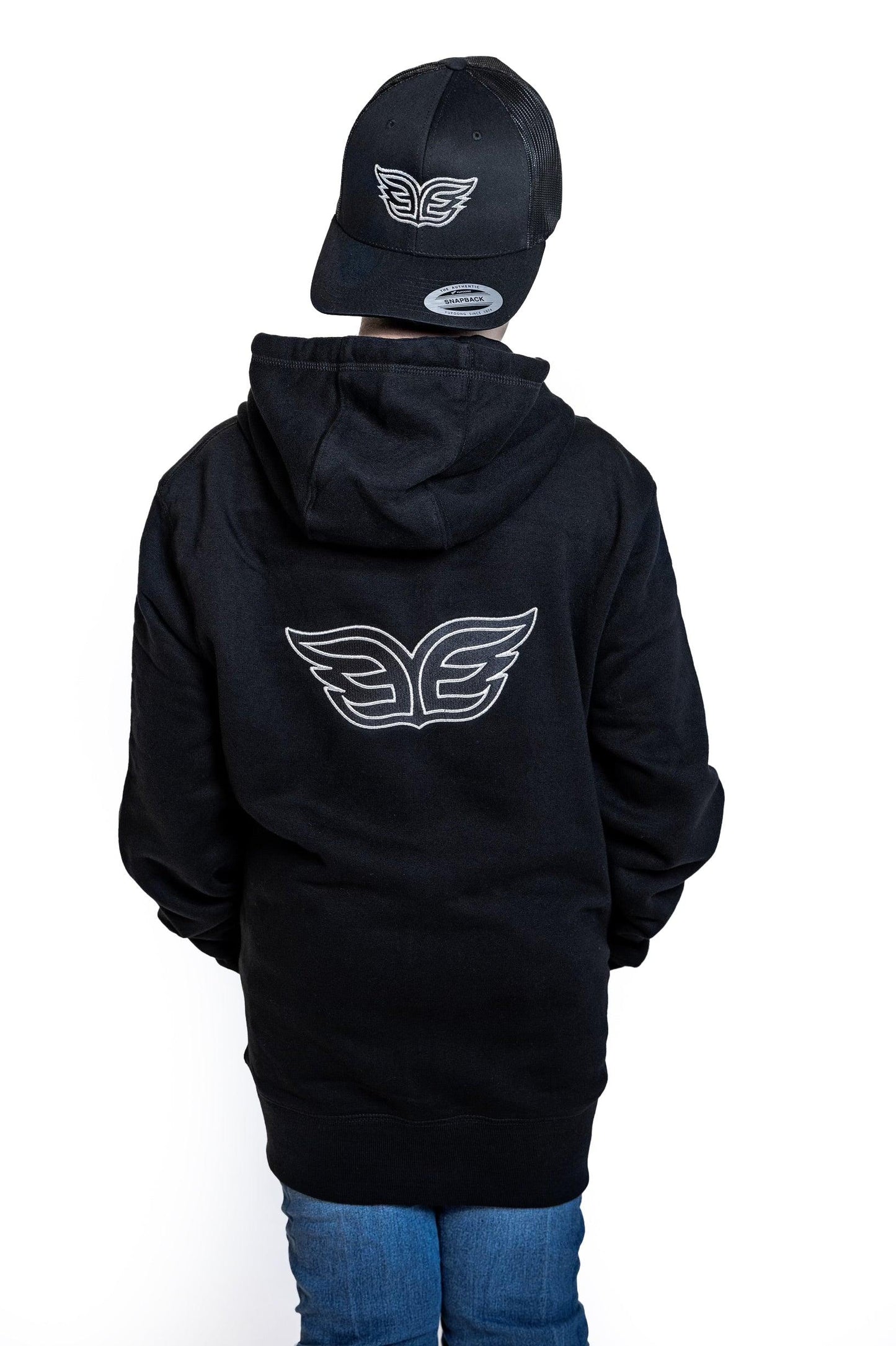 Unisex Black Zip Up Hoodie