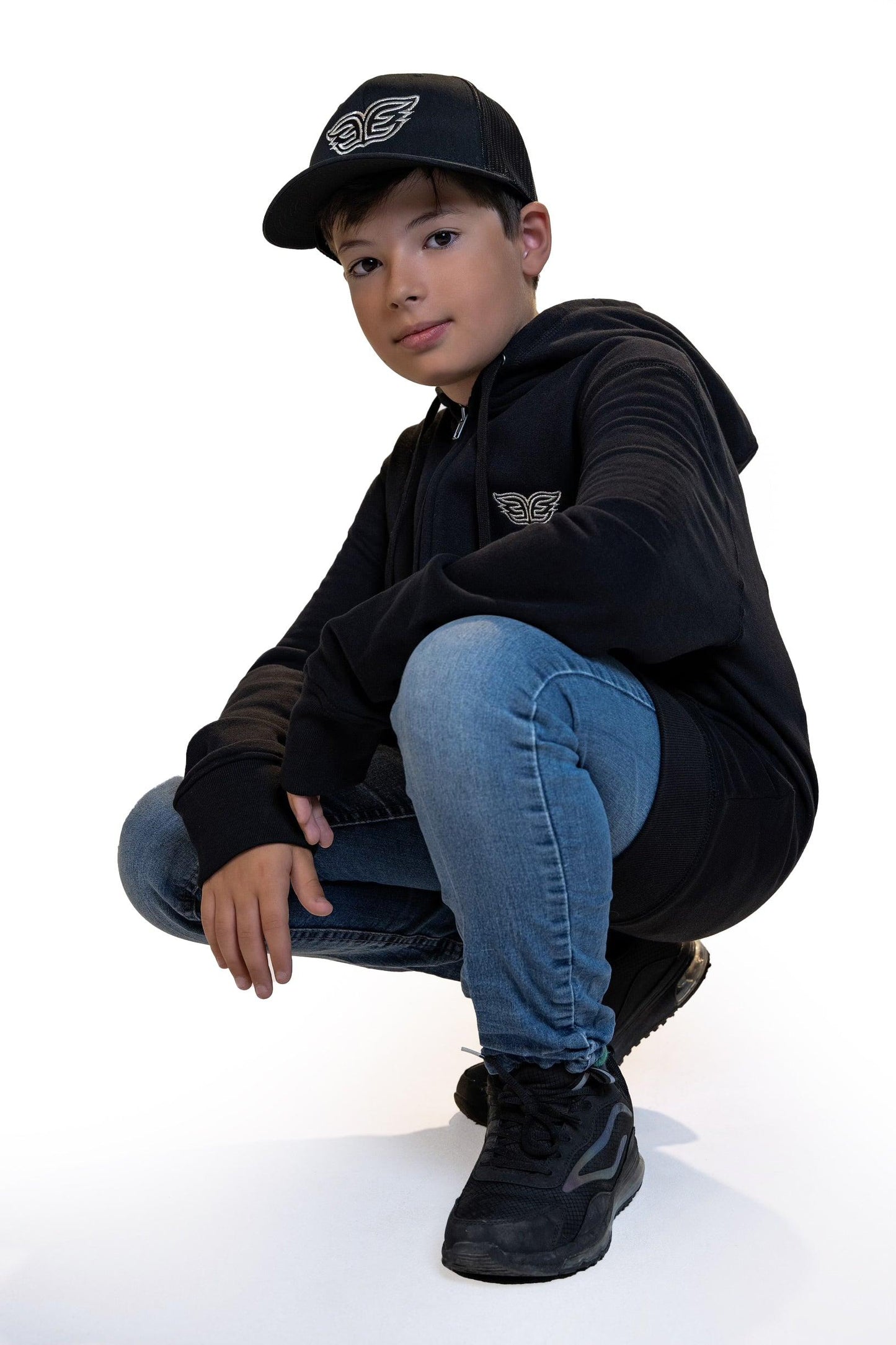 Unisex Black Zip Up Hoodie