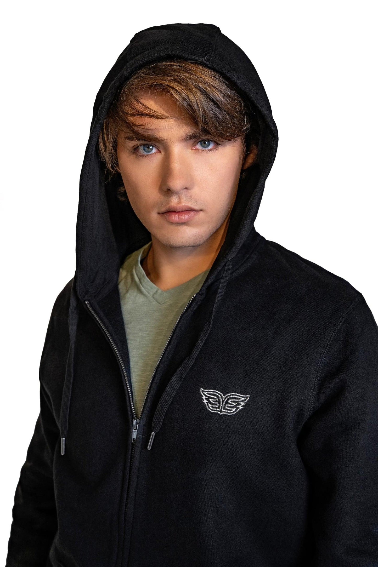 Unisex Black Zip Up Hoodie