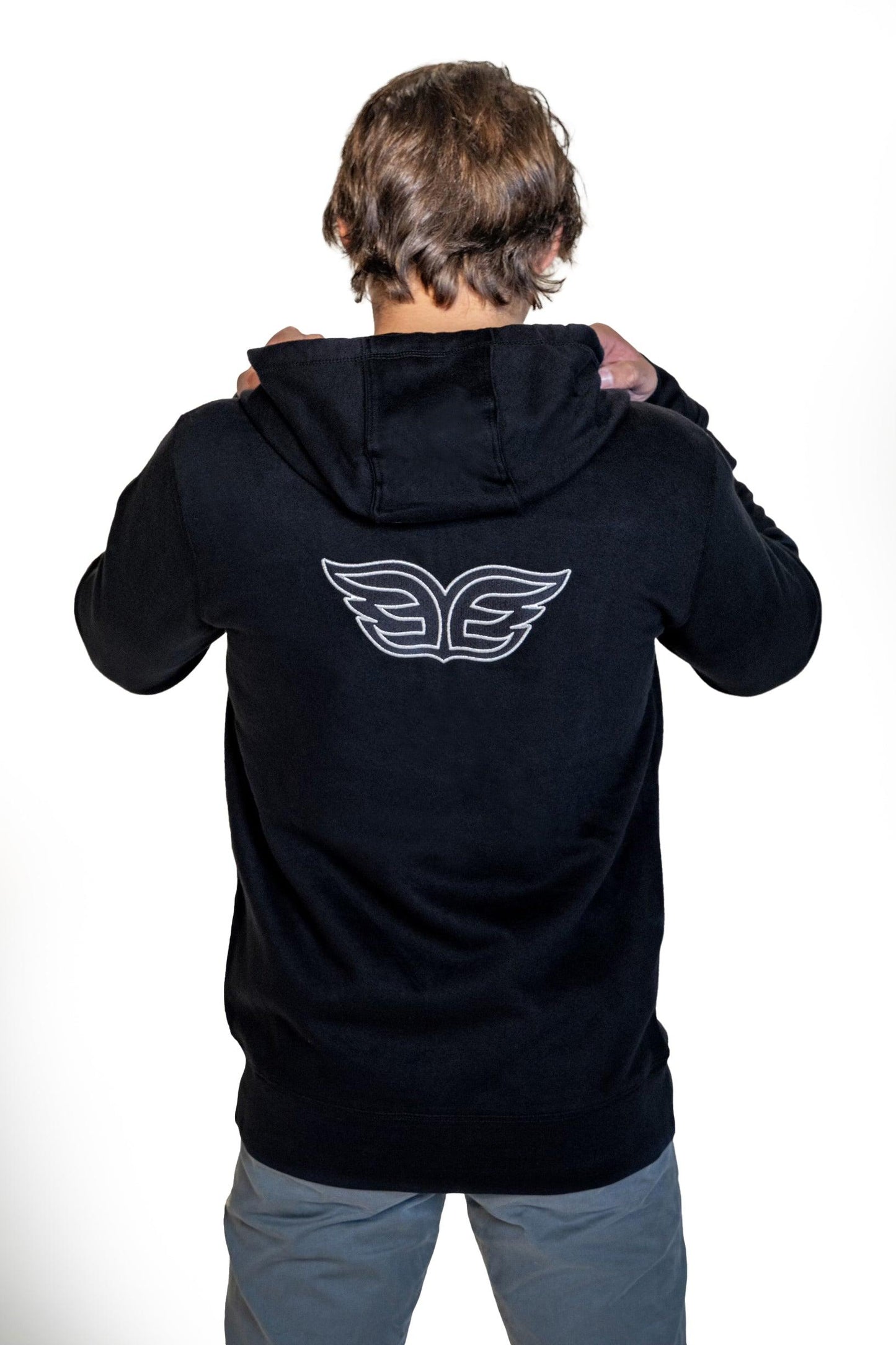 Unisex Black Zip Up Hoodie