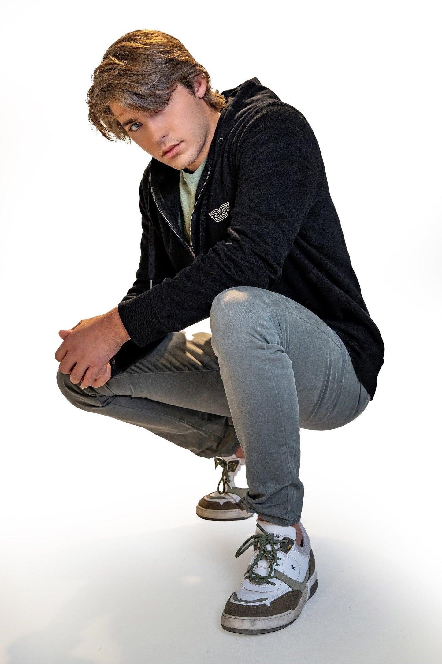 Unisex Black Zip Up Hoodie